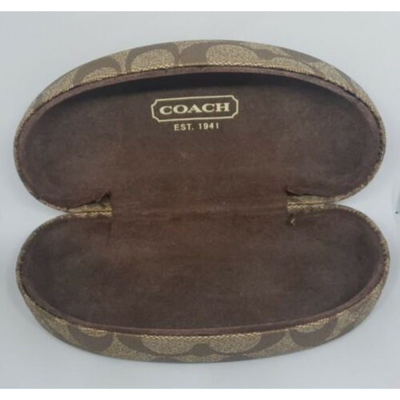 Coach Signature Monogram Brown Hard Clamshell Sunglasses Eyeglasses Case - Picture 8 of 8